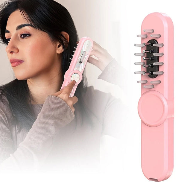 Pro Scalp Therapy Brush 3 in 1 Electric Head Scalp Massager Hair Oil Applicator Pink