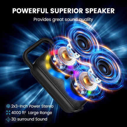 Bluetooth Portable Party Speaker with Colorful Lights Floor Standing Speakers