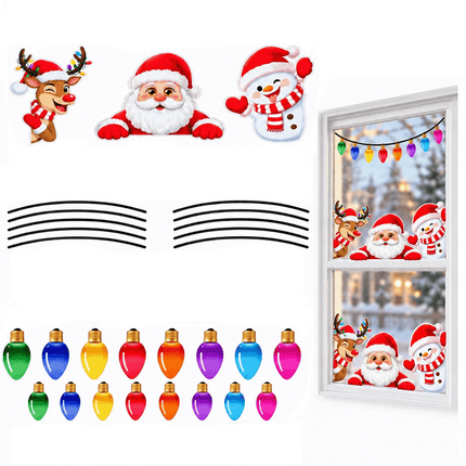 Christmas Reflective Car Stickers Colorful Decals Car Xmas Decorations