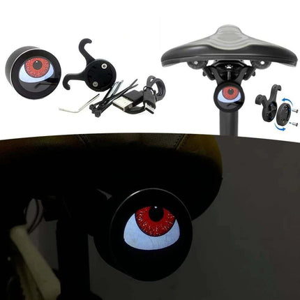 LED Motorcycle Bicycle Devil Eye Light Programmable Eyes Rear Bike Lights USB