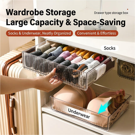 Multipurpose Under Desk Drawer Organizer Slide Buckle Desk Storage Drawer Home