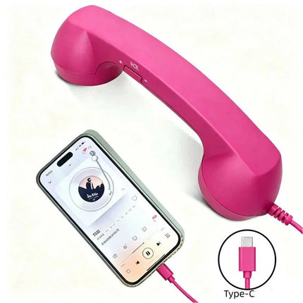 1Pcs Type C Retro Telephone Handset Phone Receiver for Type C Smartphones