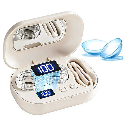 Ultrasonic Contact Lens Eyeglass Cleaning Case Portable Electric Home Supplies
