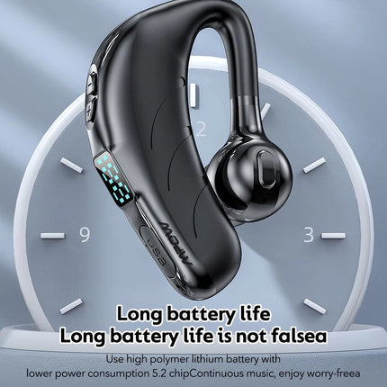 Trucker Handsfree Wireless Earpiece Bluetooth 5.2 Single Earphone Earbud Headset