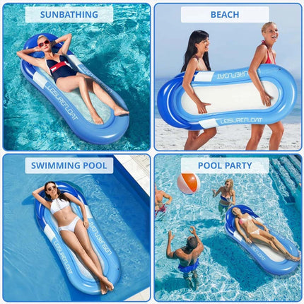 Inflatable Float Chair Hammock Pool Lounge Bed Swimming Chair Water Beach Party
