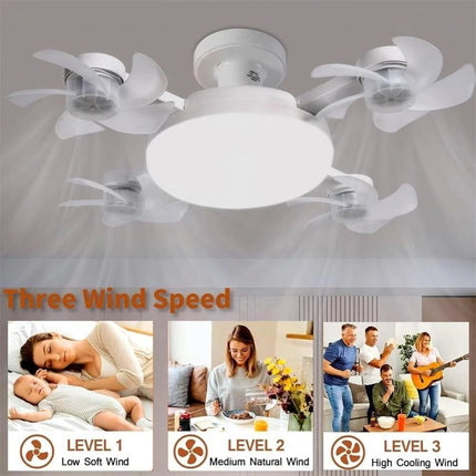 E27 LED Ceiling Fan Light Dimmer Function Ceiling Light Drone Shaped Fan 50cm