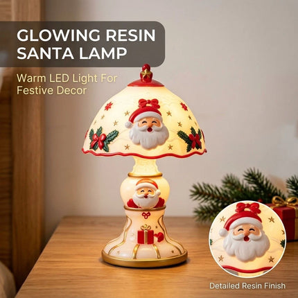 Christmas Santa Claus Resin Electric Table Lamp Festive Xmas Ornament Gift Decor Light New