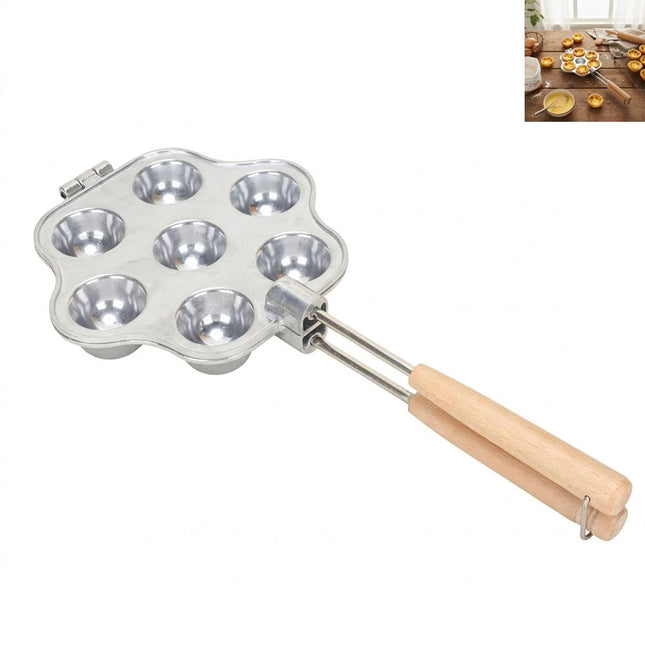7-Cup Tart Pan Non-Stick Aluminum Flower Baking Mold for Home Cake Tray 1 Piece
