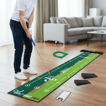 Golf Putting Mat Practice Portable Indoor Outdoor Putter Trainer Practice 280cm