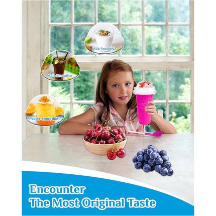 Pink Slushie Maker Cup Quick Freeze Magic Squeeze Cup Milkshake Cup Ice Cream Maker