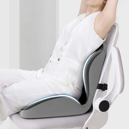 Memory Foam Seat Cushion w/Lumbar Support Pillow for Back & Sciatica Pain Relief
