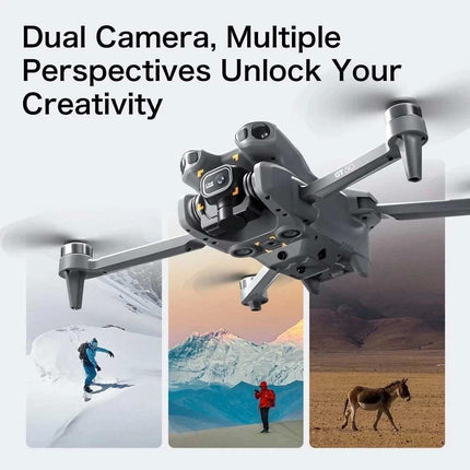【3 Batteries】GT50 Drone 4.3'' Screen Remote RC 8K HD Dual Cameras WiFi Flight