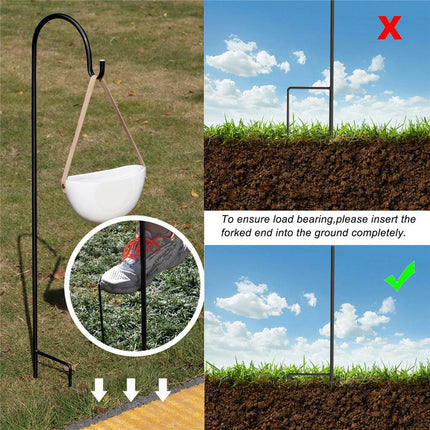 8 Pack Shepherd Hooks 90cm, Plant Basket Hanger Crook, Garden Stakes Bird Feeder Pole