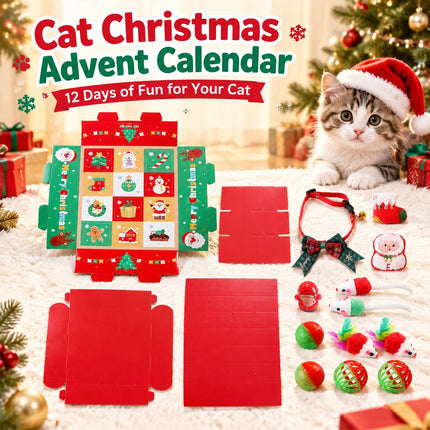 Cat Advent Calendar 2026 Christmas Countdown Calendar for Kitten Toys 12 PCS  （C Set）