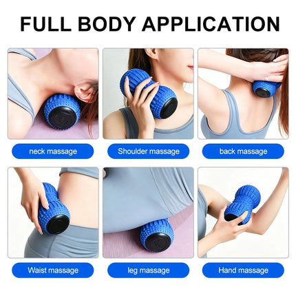 Rechargeable Electric Massage Roller Vibrating Silicone Yoga Ball Muscle Relief