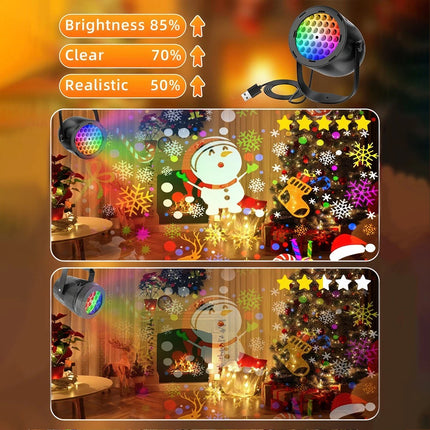 Christmas Projector Light Xmas Party Indoor Outdoor Snowflake LED Laser Lamp