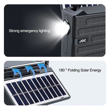 1200mAh Wind Up Solar Radio Emergency FM/AM USB Charger Led Torch