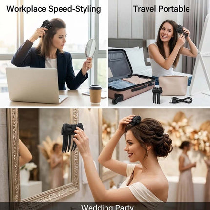 Electric Cordless Heated Hair Volume Clip - Root Clips for Curly Hair Volume Black
