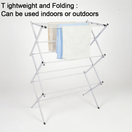 3 Tiers Foldable Garment Hanger Clothes Airer Drying Rack Laundry Support Horse