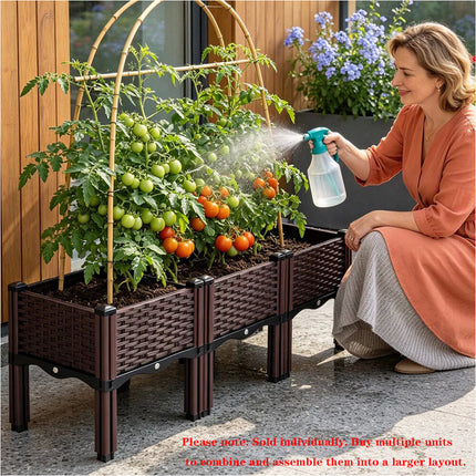 1Pcs Raised Garden Bed Planter Box Outdoor Herb Flower Vegetable Plastic Grow Pot