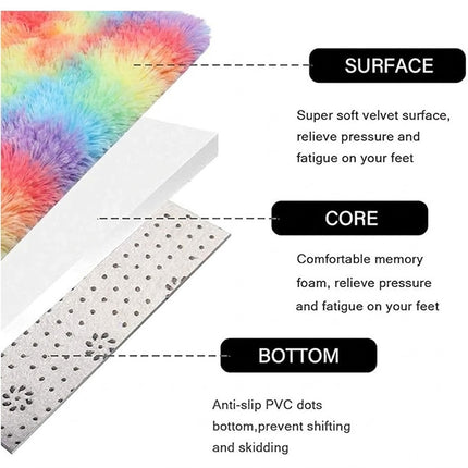 Rainbow 160cm x 230cm Soft Plush Floor Carpet Rug Mat Living Room Bedroom