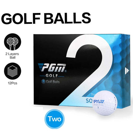 12Pcs/Dozen 2 Layers Golf Balls White Ball Ultimate Straight 75% Self Correcting