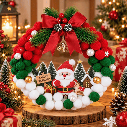 Handmade 3D Fabric Poke Wreath DIY Kit Christmas Wreath Making Set Craft Gift