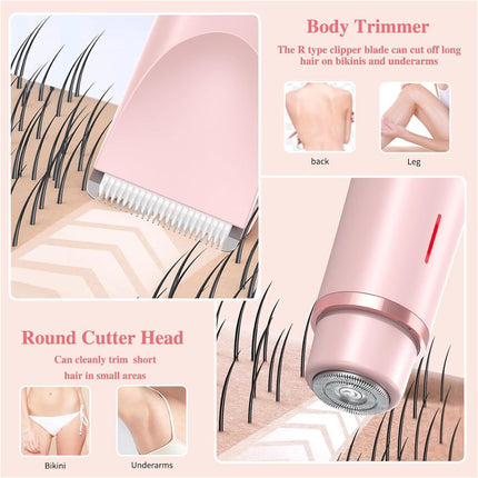 Dual Head Shaver Women, Electric Bikini Trimmer, Wet & Dry Use Hair Removal