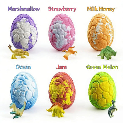 6PC/Box Dinosaur Bath Bombs for  with Surprise Inside, Natural Dino Egg Bath