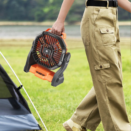 Portable LED Fan Camping Lights Rechargeable Outdoor USB Tent Lamp With Hook