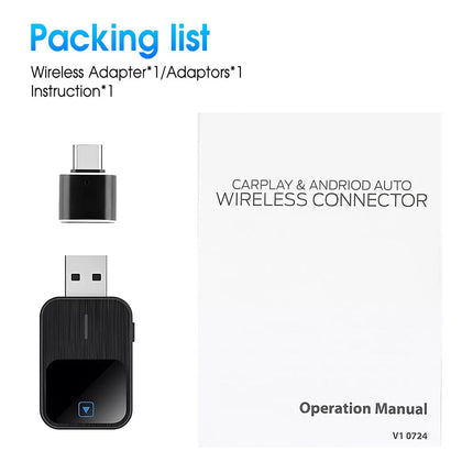 Wired Convert Wireless CarPlay Android Auto Connection USB Dongle Adapter