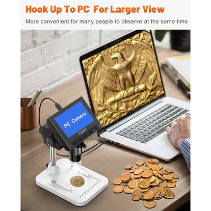 4.3" LCD Digital Microscope Coin Magnifier 1000x LCD Digital Microscope Coin Microscope for Collector