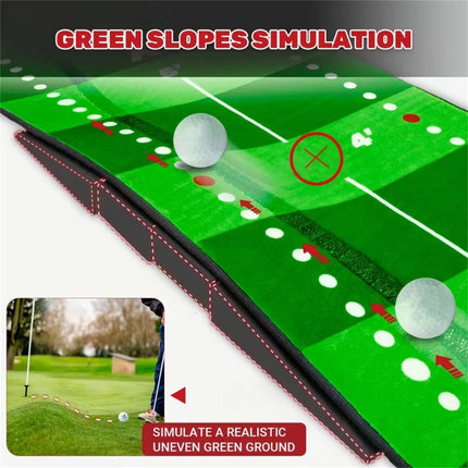 Golf Putting Mat Practice Portable Indoor Outdoor Putter Trainer Practice 280cm