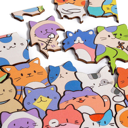 DIY Wooden Cat Puzzle Frame, Wooden Coloring Puzzle, Cat Puzzles Decor