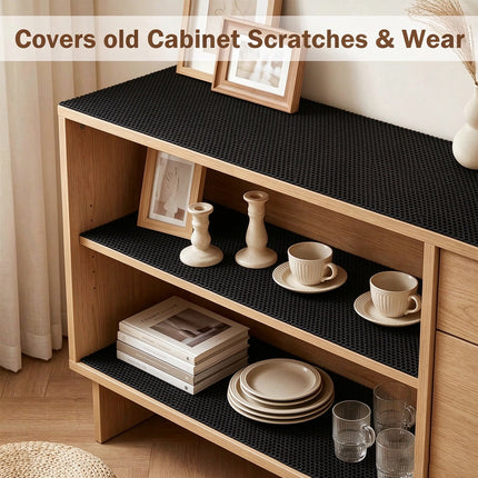 45x400cm Multi Purpose Anti Non Slip Grip Mat Rug Drawer Cupboard Underlay Liner Black