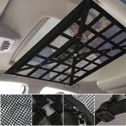 Universal Car Roof Storage Net Ceiling Mesh Cargo Storage Bag for Campervan Vehicle Interior Organizer