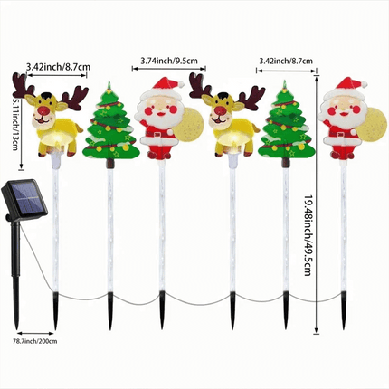 12Pcs Solar Christmas Stake Light LED Outdoor Waterproof Garden Walkway Decor