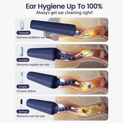Wireless Visual Ear Wax Removal Tool HD Camera Cleaner Scoop Kit with Smart Case