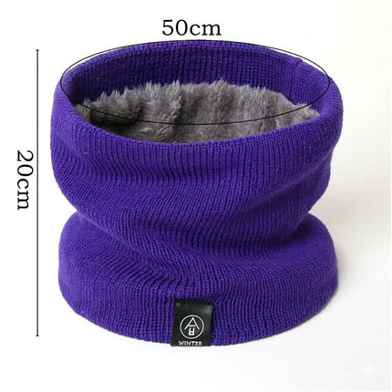 For Women Men Neck Warmer Tube Winter Knitted Scarf Thermal Warm Thicken Chunky Blue