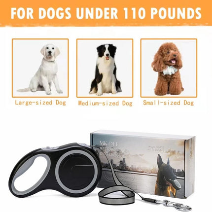 8m Heavy Duty Dog Automatic Retractable Traction Walking Lead Leash Anti-Tangle