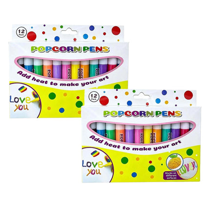 12Pcs/2Set 3D Magic Puffy Pens Paint Bubble Pen  3D Art Popcorn Pens     （12PCS/2Set）