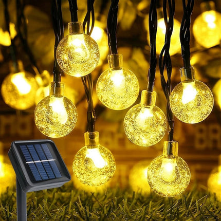 Solar Globe String LED Lights Bulb Waterproof Fairy Outdoor Festoon Garden Decor