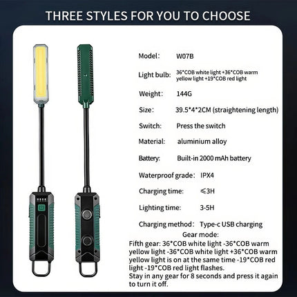 Rechargeable COB LED Work Light Emergency Flashlight Magnetic Handheld Torch USB