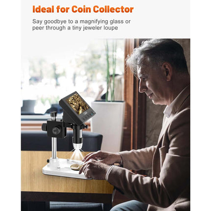 4.3" LCD Digital Microscope Coin Magnifier 1000x LCD Digital Microscope Coin Microscope for Collector