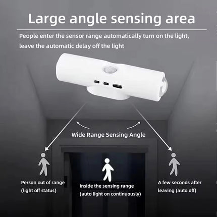 4Pcs USB Rechargeable Motion Sensor LED Night Light Wall Indoor Wireless Lamp Up-Down