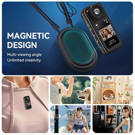2.7K Portable WiFi Camera Thumb Action Camera Pocket Cam with Lanyard