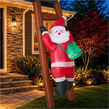 2.4M Christmas Inflatable Santa Ladder LED Light Xmas Party Decor