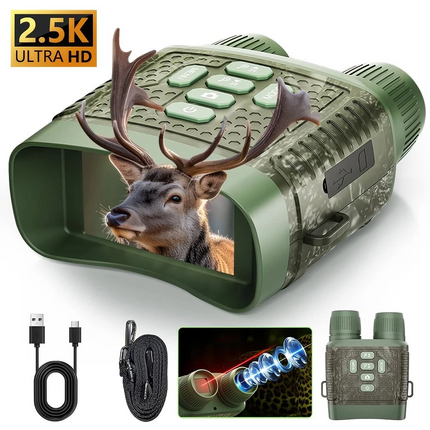 2.5K Night Vision Goggles Infrared Digital Binoculars 6X Zoom + 2000mAh Hunting