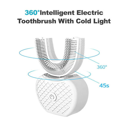 White Sonic Electric Toothbrush Automatic U Shaped Wireless Cleansing Brush