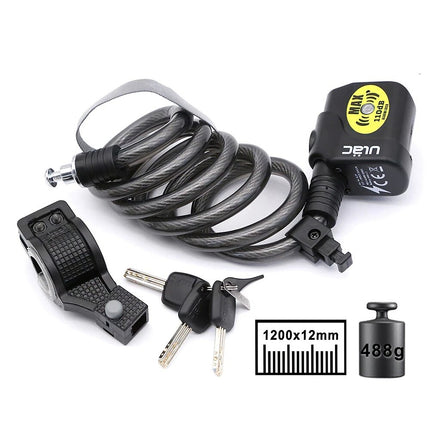 Cycling Bike Bicycle Anti Theft Alarm Lock Chain with Alarm Bike Security Alarm